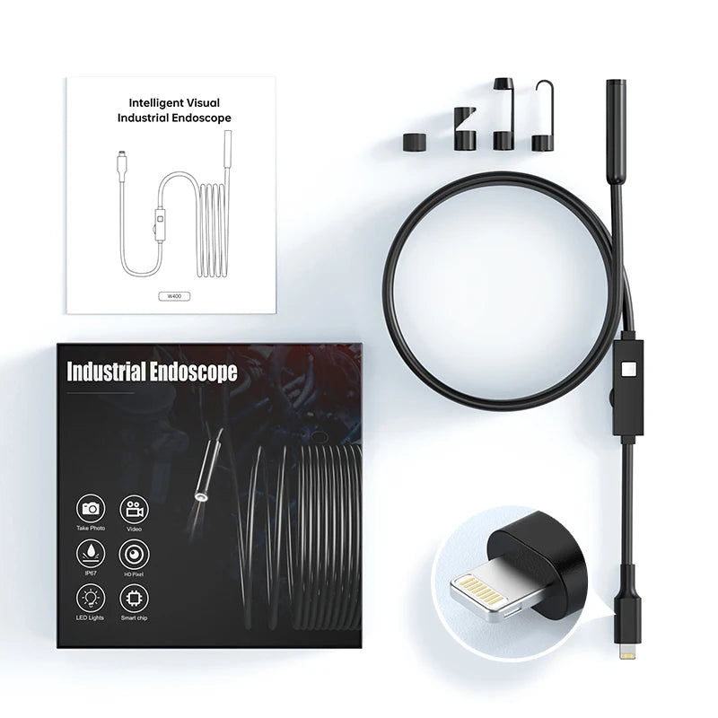 🔎 Plug-and-Play Endoscope Camera – Compatible with Android & iPhone & ipad for Direct Connection