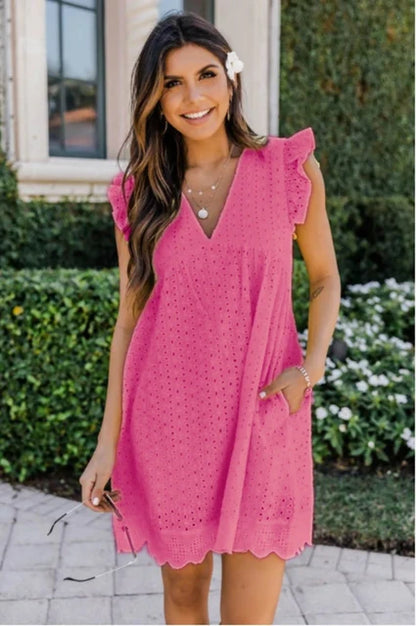 Summer Short Sleeve Lace Dress