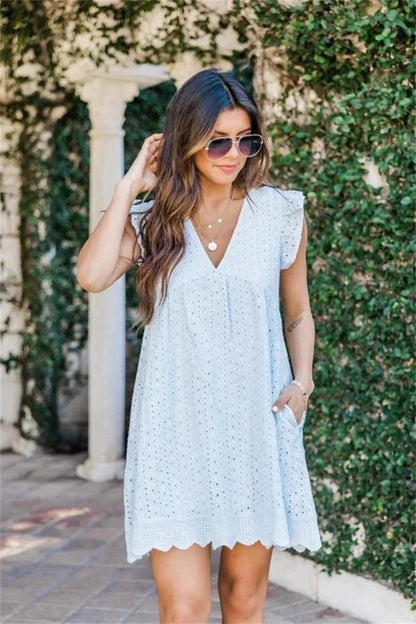Summer Short Sleeve Lace Dress