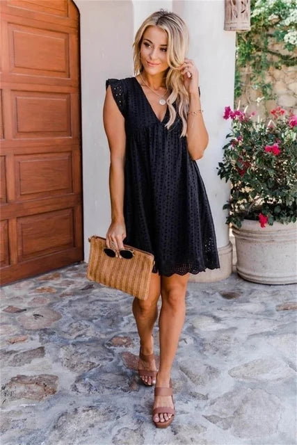 Summer Short Sleeve Lace Dress