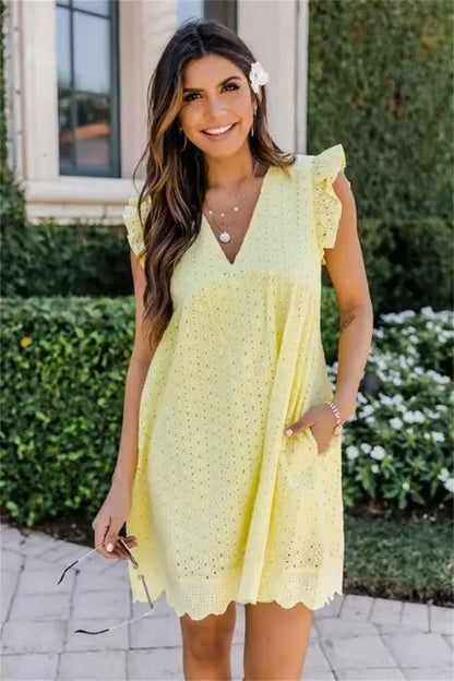 Summer Short Sleeve Lace Dress