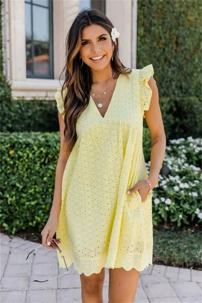 Summer Short Sleeve Lace Dress