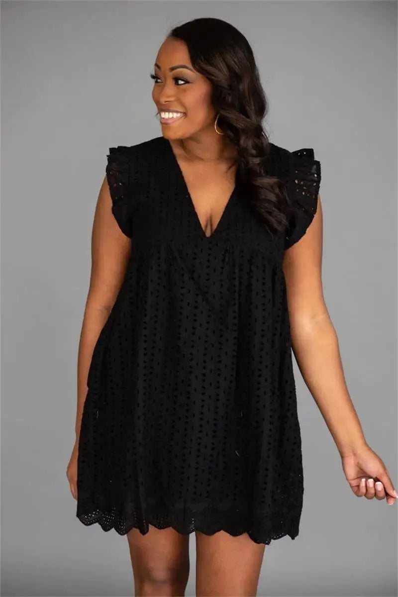 Summer Short Sleeve Lace Dress
