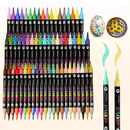 🎨Last Day 🔥 Dual Tip Acrylic Paint Pen Marker - 24/48/72/120 Colors