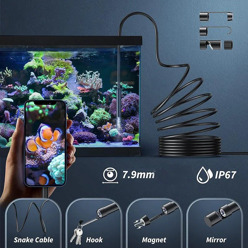 🔎 Plug-and-Play Endoscope Camera – Compatible with Android & iPhone & ipad for Direct Connection