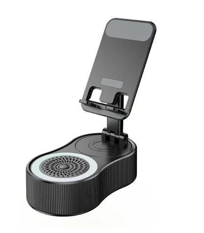 Upgraded Cell Phone Stand with Induction Speaker/Power Bank/Atmosphere Light