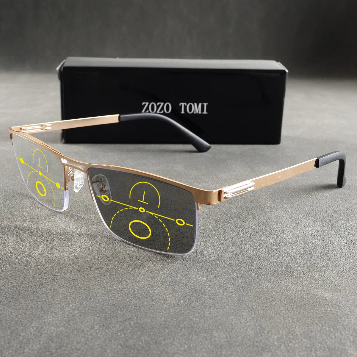 TITANIUM MULTI-FOCUS READING GLASSES PHOTOCHROMIC PROGRESSIVE DOUBLE LIGHT ANTI-BLUE LIGHT