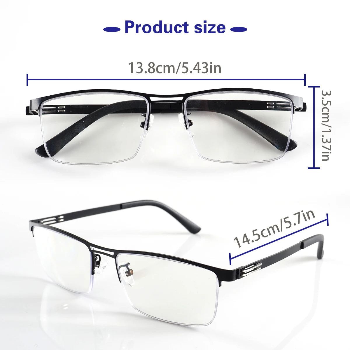 TITANIUM MULTI-FOCUS READING GLASSES PHOTOCHROMIC PROGRESSIVE DOUBLE LIGHT ANTI-BLUE LIGHT